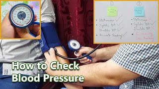 How to Check Blood Pressure by Using Manual BP Apparatus  Aneroid Sphygmomanometer [upl. by Murdocca838]