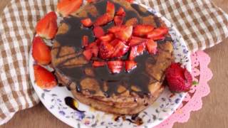 Oats Chocolate Pancakes Recipe Greek yogurt Pancakes [upl. by Fredek]