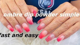 Nails ombre dipping powder with brushombrenailsdesignnailart [upl. by Ahseikram]