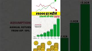 Sip investment power 🤑💯 power of investing 🤑💯 from 5000 to 3 crore 🤑💯 [upl. by Ynattib841]