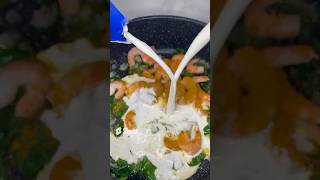 🟠 RECETTE  SAUCE CREVETTE ÉPINARD COCO recipe easy mukbang coco spanish shrimp shorts food [upl. by Nabois392]