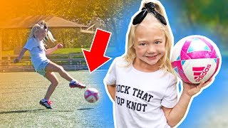 Everleigh’s First Ever Soccer Practice SO CUTE [upl. by Ayhtin]