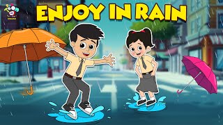 Gattu Chinki Enjoyed in Rain  Chinki Got Cough And cold  English Moral Story  English Animated [upl. by Alesi874]