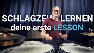 Schlagzeug lernen  Deine erste Schlagzeug Lesson ideal für Schlagzeuganfänger [upl. by Rafaelia]