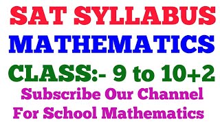 SAT SYLLABUS 9th to 102 MATHS [upl. by Odette]