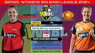 🔴LIVEPerth Scorchers Women vs Melbourne Renegades Women17th MLRWvsPRSW I W Big Bash League 2024 [upl. by Nrublim899]