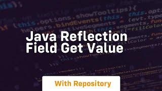 java reflection field get value [upl. by Eulalee]