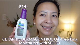 CETAPHIL DERMA CONTROL Oil Absorbing Moisturizer SPF 30 Wear Test  Tiana Le [upl. by Llewol]