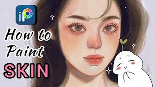 How I paint SKIN in ibisPaintx  step by step tutorial🎨 [upl. by Noorah]