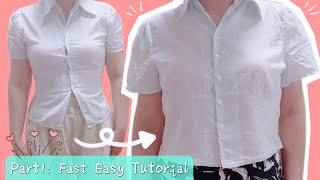 Fast Easy Tutorial How to alter a shirt thats too small DIY widen shirts using a rectangle pt1 [upl. by Anihta]