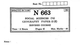 MH 10th Geography SSC Board Paper 2024  Geography SSC Board Question Paper 2024 [upl. by Anecuza]