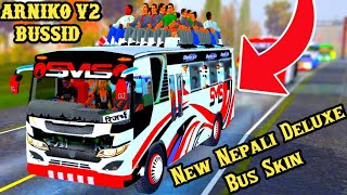 Nepali Bus skin SMS Deluxe Bus Arni ko v2 Bussid Mod for bus simulator indonesia nepali Deluxe Bus [upl. by Grimona759]