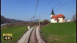 4K CABVIEW Ljubljana  Jesenice  2 locomotives  1800t iron ore train [upl. by Oram]