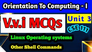 TOP MOST 30 Vvi MCQs of Unit 3 CSE 111  Linux Operating System and Other Shell commands [upl. by Norbel]