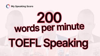 TOEFL Speaking  Speaking Speed Matters Proof [upl. by Emyaj893]