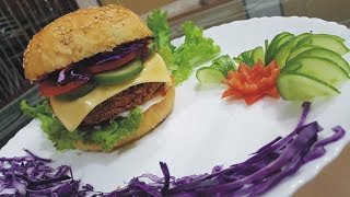 Delicious Veggie BurgerSoft Eggless Homemade Burger BunsVegetarian TreatBy Saras Haute Cuisine [upl. by Johst]