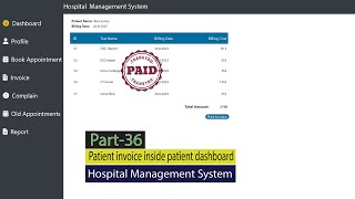 How to create Medical Billing Managment system Hospital Management System Part36 [upl. by Ttessil867]