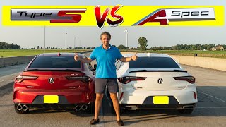 2021 Acura TLX Type S vs TLX A Spec how much faster Drag Race [upl. by Burman]