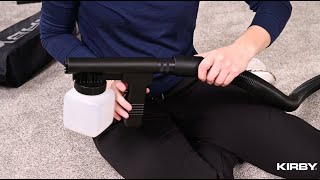 How to use Kirbys Portable Sprayer attachment [upl. by Ellinej833]