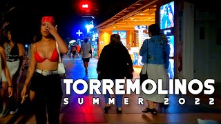 Torremolinos El Bajondillo to La Carihuela Nightlife Summer 2022 June Costa del Sol Málaga Spain 4K [upl. by Hannahsohs747]