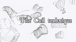 Foreshortening with the Coil technique DRAWING METHOD [upl. by Gaillard]