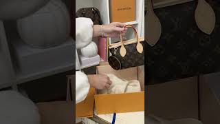 LOUIS VUITTON BAG UNBOXING  Louis Vuitton Neverfull BB Tote Bag in Monogram Canvas [upl. by Latsyrhk463]