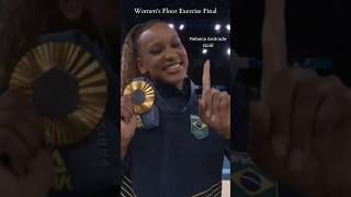 Rebeca Andrade Triumphs Wins Gold Surpassing Simone Biles in Floor Exercise Paris2024 [upl. by Ayom]