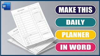 How to make a DAILY PLANNER in WORD  Microsoft Word Tutorials [upl. by Anatniuq529]