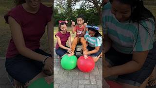 Cute mom and brothers play with new balloon shoes 🤣👧🏻😍😇👩🏻💕👶🏻 [upl. by Lockwood]