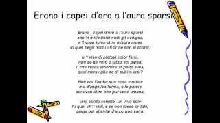 Erano i capei doro a laura sparsi Petrarca [upl. by Tenay483]