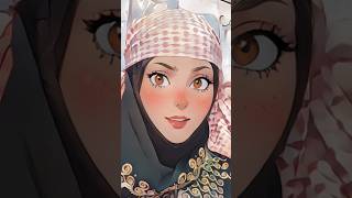 Easy amp Quick tie  keffiyeh  in arabic style animeedits viral shorts ytshorts animegirl [upl. by Naeloj]