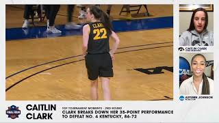 Iowas Caitlin Clark breaks down her 35pt performance against Kentucky [upl. by Adlesirhc]