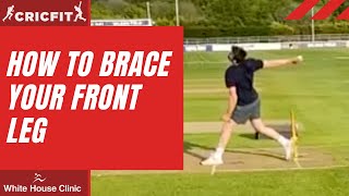 FAST BOWLING TIPS  The braced front leg explained  Cricket fitness training [upl. by Maddeu354]