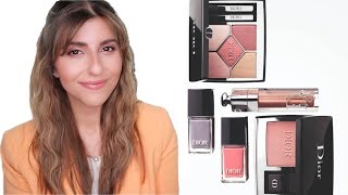 Dior Spring Makeup Collection 2024 🌷 Popeline Peach eyeshadow palette and Delicate Rose blush [upl. by Nylevol]