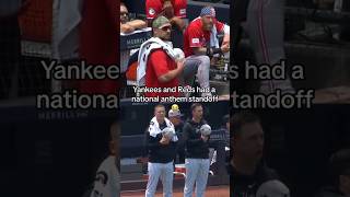 Yankees amp Reds had an intense standoff after the national anthem 😅 [upl. by Orsini]