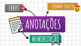 COMO FAZER ANOTAÇÕES NOS ESTUDOS DE FORMA CORRETA [upl. by Hobart]