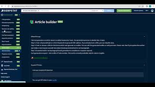 Article Builder  Serpstat Tutorial [upl. by Annaya]