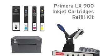 Refill Primera LX 900 label printer inkjet cartridge refill tool [upl. by Aivun709]