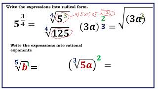 Rational Exponents to Radical and Vice Versa [upl. by Nylemaj643]