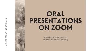 Oral Presentations on Zoom tips for students [upl. by Flagler]