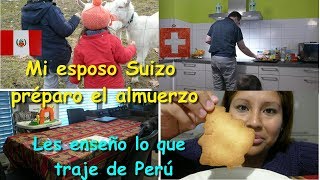 LES ENSEÑO LO QUE TRAJE EN MI MALETA DE PERÚ  MI ESPOSO SUIZO COCINA EL ALMUERZO Peruana en Suiza [upl. by Hanus]