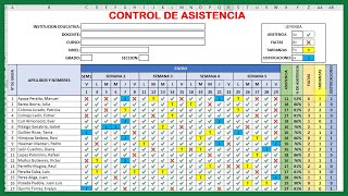 Cómo CREAR un REGISTRO DE ASISTENCIA para ALUMNOS en Excel Paso a Paso [upl. by Nyrat]