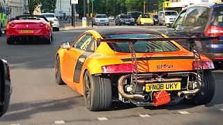 Drawing HUGE Crowds in London  Supercar Megabuild convoy [upl. by Ynney]