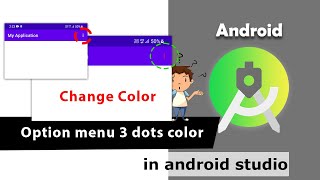 Change Three Dots Color on ActionBar in Android  Change 3 dots color of option menu  Part 5  54 [upl. by Imer]