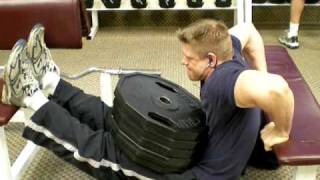 Bench dips for triceps by drugfree bodybuilder named quotSkinnyquot [upl. by Nareik]