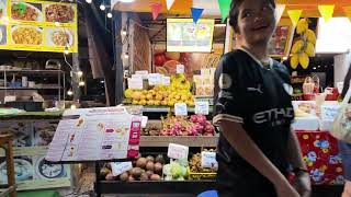 Walking around the Krabi Night Market in Thailand Hundreds of vendors [upl. by Ahsekal]