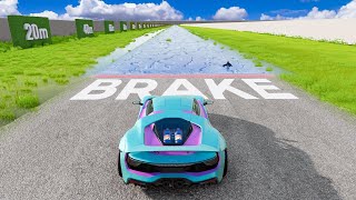 What is the Most SLIPPERY Surface In BeamNG Brake Testing amp Crashing [upl. by Eveineg]