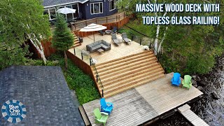 Massive PressureTreated Wood Deck And Stairs That Lead To The Lake [upl. by Nosrac287]