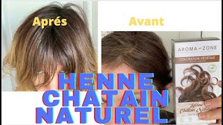 Henné Châtain Naturel AromaZone  cheveux blancs et coloration végétale [upl. by Josey]