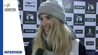 Anna Gasser  quotSpecial to be on topquot  Ladies Big Air  Beijing  FIS Snowboard [upl. by Ettenna]